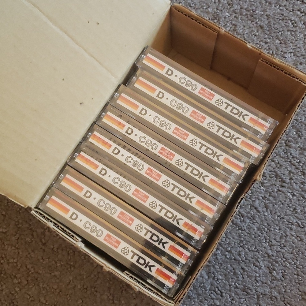 Vintage TDK D C 90 true mechanism cassette tapes (8 in box)sealed made in japan